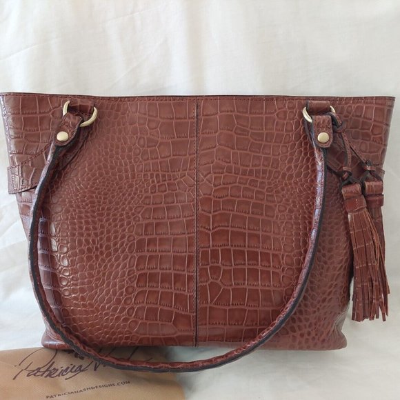 PATRICIA NASH Abingdon British Tan Leather shoulder handbag Tote Purse new - Picture 1 of 5
